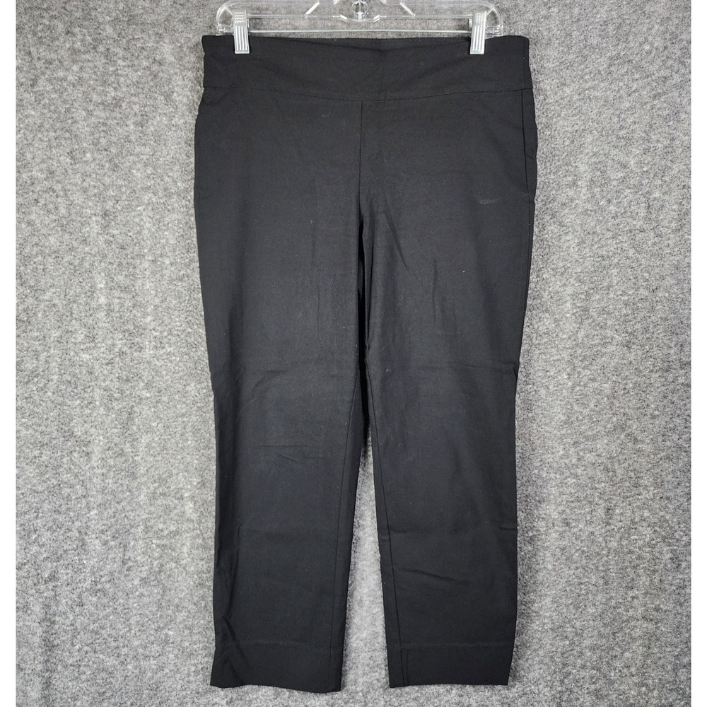 White House Black Market Pants Womens 10 Pull On Slim Cropped Black Stretch EUC